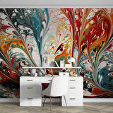 Renkli Karışık Boya Desenli Duvar Kağıdı