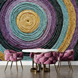 Renkli Yuvarlak Desenli Duvar Kağıdı