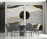 3 Boyutlu Kesik Mermer Desenli Duvar Kağıdı