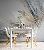 Altın Simli Açık Mermer Desenli Duvar Kağıdı