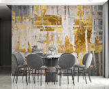 3 Boyutlu Altın Kaplama Duvar Desenli Duvar Kağıdı
