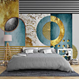 3 Boyutlu Geometrik Duvar Desenli Duvar Kağıdı