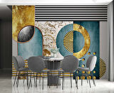 3 Boyutlu Geometrik Duvar Desenli Duvar Kağıdı