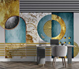 3 Boyutlu Geometrik Duvar Desenli Duvar Kağıdı