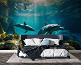 Denizaltı Yunus Balığı Manzaralı Duvar Kağıdı