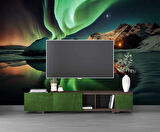 Gece Kutup Işıkları Manzaralı Duvar Kağıdı