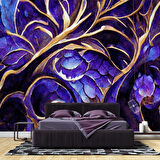 Mor Kristal Desenli Duvar Kağıdı