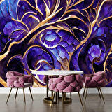 Mor Kristal Desenli Duvar Kağıdı