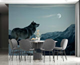 Kış ve Kurt Manzaralı Duvar Kağıdı