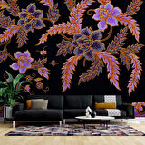 Pembe Çiçek Dokuma Desenli Duvar Kağıdı