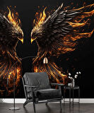 Alevli Kartal Temalı Duvar Kağıdı