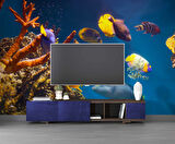 Denizaltı Sarı Japon Balığı Manzaralı Duvar Kağıdı