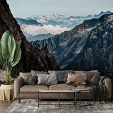 Dağ ve Gökyüzü Bulut Manzaralı Duvar Kağıdı