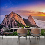 Dağ Gökyüzü ve Orman Manzaralı Duvar Kağıdı