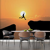 Dağ ve Günbatımı Manzaralı Duvar Kağıdı