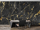 Siyah Mermer Desenli Duvar Kağıdı