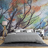 Ağaç Çizimi Desenli Duvar Kağıdı