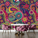 Renkli Mandala Desenli Duvar Kağıdı