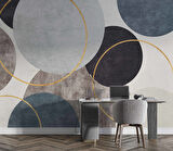 Yuvarlak Geometri Halı Desenli Duvar Kağıdı