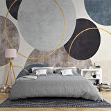 Yuvarlak Geometri Halı Desenli Duvar Kağıdı