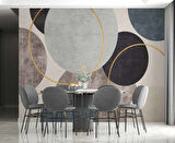 Yuvarlak Geometri Halı Desenli Duvar Kağıdı