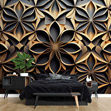 3 Boyutlu Geometrik Çizim Desenli Duvar Kağıdı