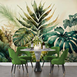 Botanik Bahçesi Çizim Desenli Duvar Kağıdı