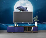 Ay ve Yunus Manzaralı Duvar Kağıdı