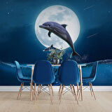 Ay ve Yunus Manzaralı Duvar Kağıdı