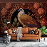 Tavuskuşu Tablo Görünümlü Duvar Kağıdı