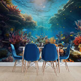 Japon Balıkları ve Mercan Manzaralı Duvar Kağıdı