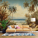 Deniz ve Tropikal Manzaralı Duvar Kağıdı
