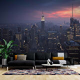 New York Empire State Gece Manzaralı Duvar Kağıdı