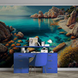 Deniz ve Kayalık Manzaralı Duvar Kağıdı