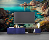 Deniz ve Kayalık Manzaralı Duvar Kağıdı