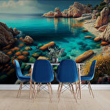 Deniz ve Kayalık Manzaralı Duvar Kağıdı