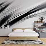 Siyah Beyaz Şerit Desenli Duvar Kağıdı