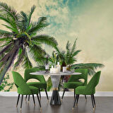 Tropikal Palmiye Ağaç Manzaralı Duvar Kağıdı