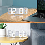 3D LED Dijital Masa ve Duvar Saati Sıcaklık Gösterge Akrilik USB Powered Modern Saat Alarm Evi Ofis
