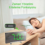 Masaüstü Ayna Çalar Saat Dekoratif LED 12/24 Saat Sıcaklık Modu USB Çalışan Taşınabilir Dijital Saat 