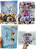 Stickerlı Boyama Kitabı 16 Karakterli Boyama Kitabı ve Sticker Ve Frozen Maskesi