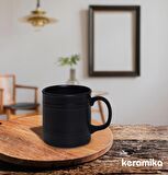 Keramika Mat Siyah Varil Kupa 10 cm 6 lı