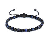 Varisit, Hematit Bileklik - Iden Black Navy Blue - Tasarım Bileklik 4 mm Ayarlanabilir