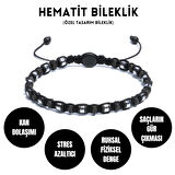 Hematit Bileklik - Iden Black Silver Bileklik - Tasarım Bileklik 4mm Ayarlanabilir