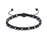 Hematit Bileklik - Iden Black Silver Bileklik - Tasarım Bileklik 4mm Ayarlanabilir