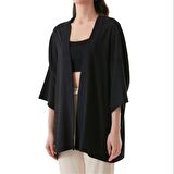 Dantel Basic Bürümcük Kumaş Şal Yaka Kimono