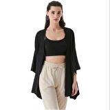 Dantel Basic Bürümcük Kumaş Şal Yaka Kimono