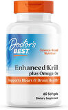 Doctors Best Enhanced Wild Antarctic Krill Oil Omega 3s Brain Health Phospholipids astaxanthin 60 Softgels