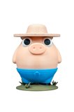 Domuz Kumbara - Şapkalı Çiftçi Tasarım Kumbara 18 cm - Öne Eğilip Para Alan  - 3D Baskı