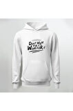 Don't Wish For it Work For it Baskılı Kapüşonlu Sweatshirt Hoodie Kalın Kumaş 3 İplik Şardonlu